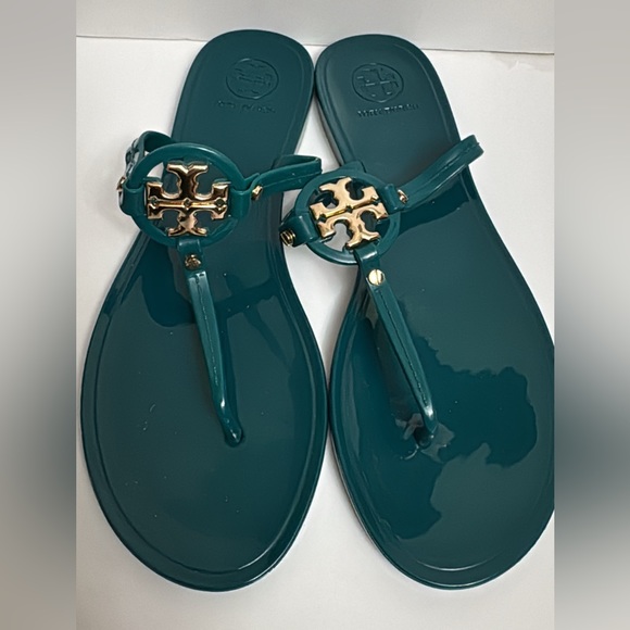 Tory Burch Shoes - Tory Burch Teal Sandals with Gold Accents